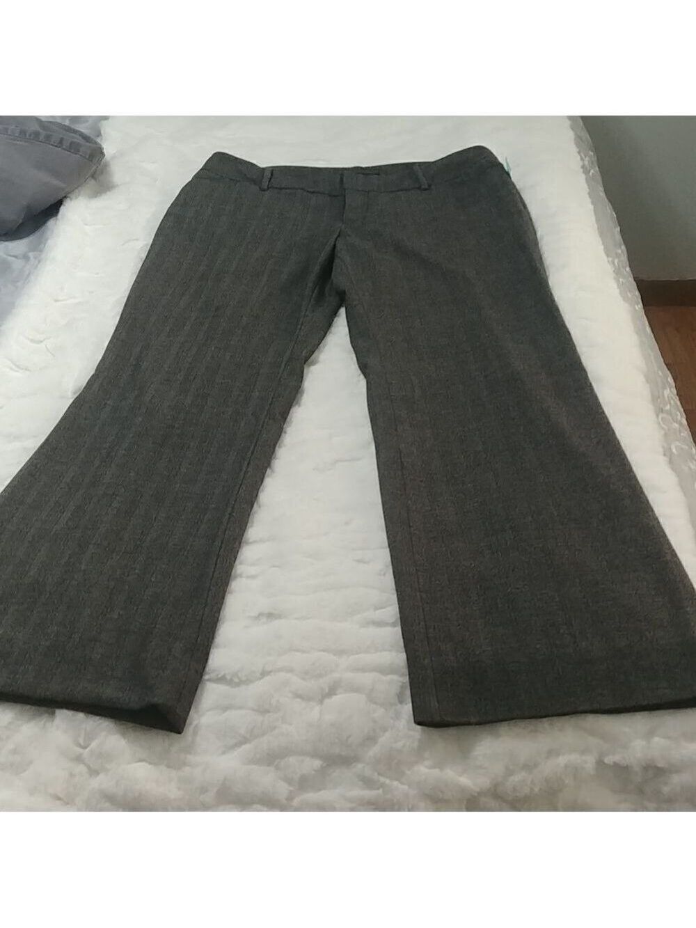 Perfect Target Mossimo Stretch Dress Pants 12 Grey with faint striping, wide leg